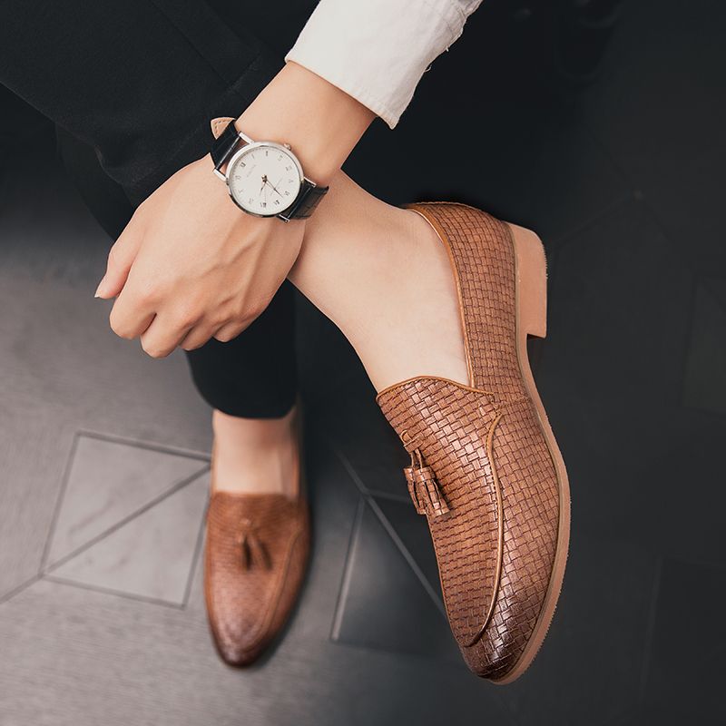 EUR Size 38-47 High Quality Formal Shoes Men Wedding Shoes Fashion Office Leather Shoes Brown