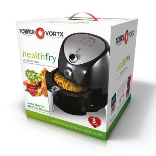 Manual Air Fryer Oven With Rapid Air Circulation And 60 Min Timer - 1500W -  4.3L - Black