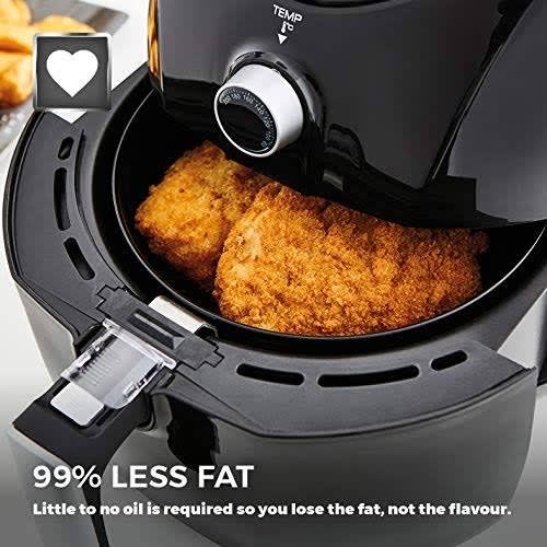 Manual Air Fryer Oven With Rapid Air Circulation And 60 Min Timer - 1500W -  4.3L - Black
