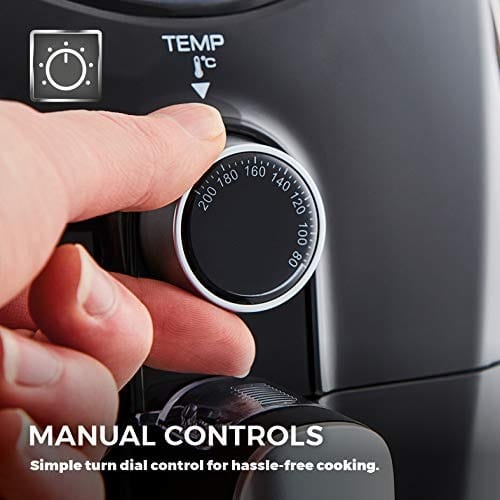 Manual Air Fryer Oven With Rapid Air Circulation And 60 Min Timer - 1500W -  4.3L - Black