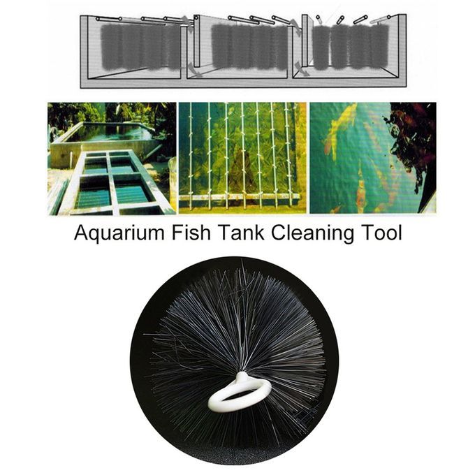 Aquarium Fish Tank Cleaning Tool Biochemistry Remover Pond Filter Brush Black