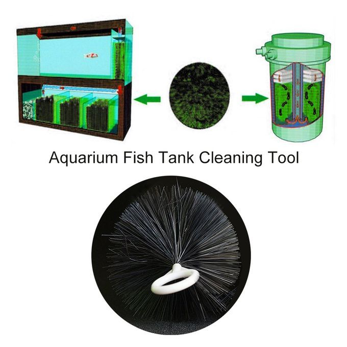 Aquarium Fish Tank Cleaning Tool Biochemistry Remover Pond Filter Brush Black