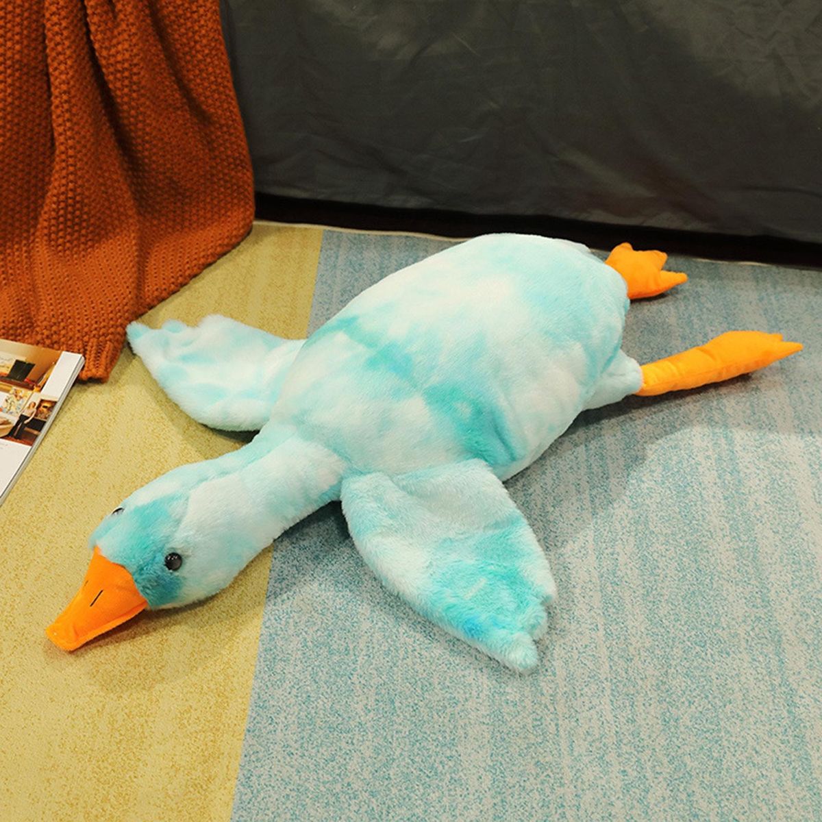 Goose Doll Pillow Stuffed Animal Plush Doll Toy Throw Pillow Blue
