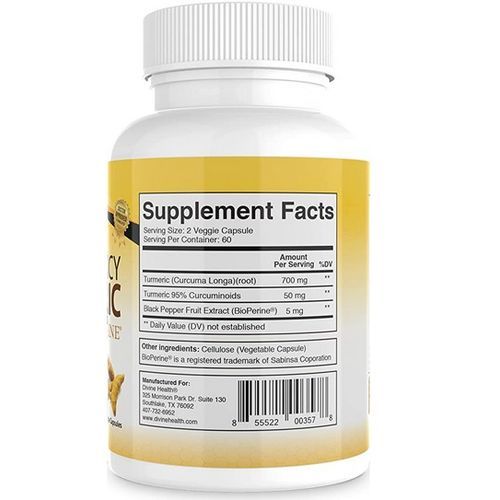 High Potency Turmeric W Bioperine 60Capsules