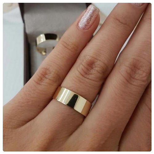 2pc. Couple's 6mm Width Gold Stainless Steel Wedding Ring