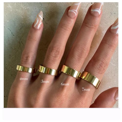 2pc. Couple's 6mm Width Gold Stainless Steel Wedding Ring