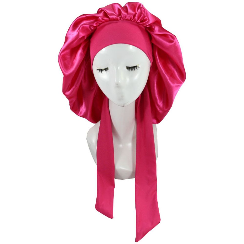 Women Satin Solid Night Sleep Cap Hair Care Bonnet Nightcap For Women Men Unisex Bonnet De Nuit Shower Turban(#Black)