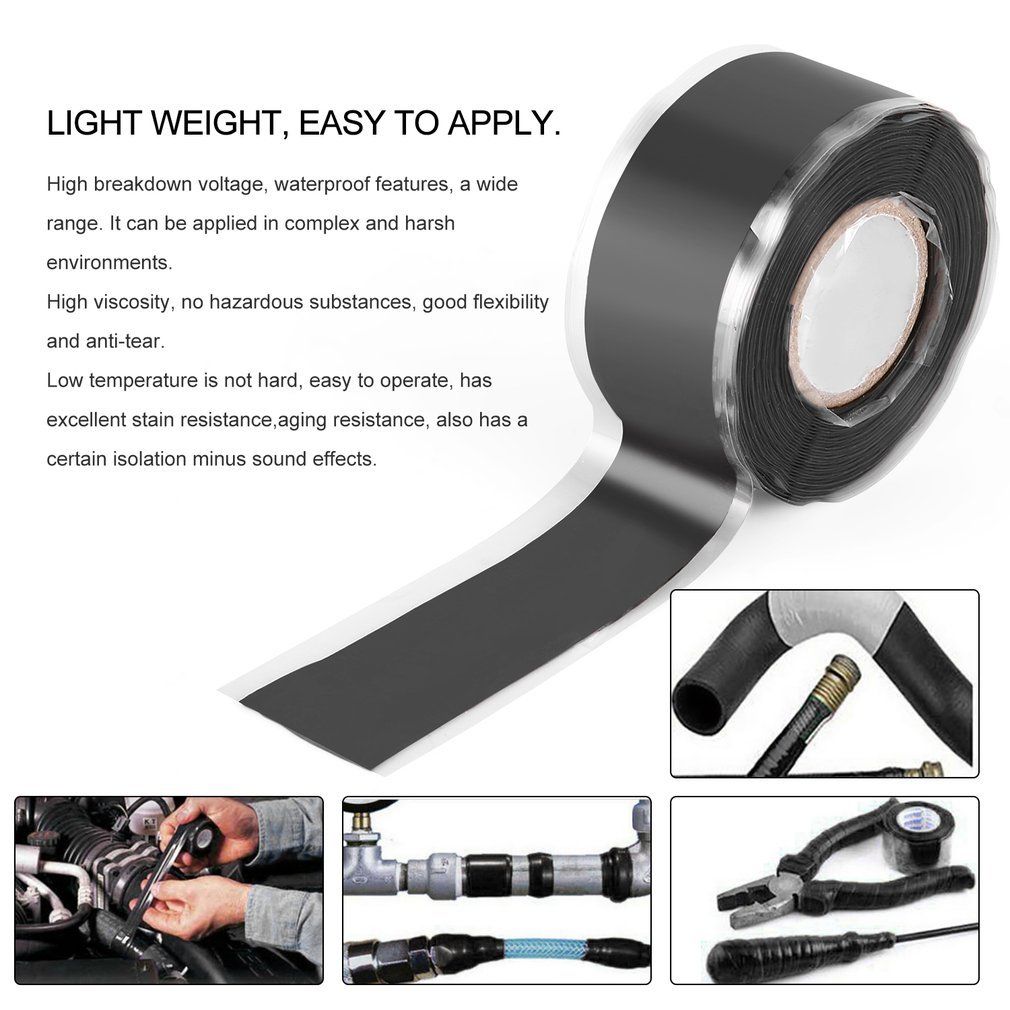 1.5/3 M Black Multi-Purpose Self-Adhesive Noir Strong Super-Fix Repair Waterproof Magic Bondage Tape Hook With Glue