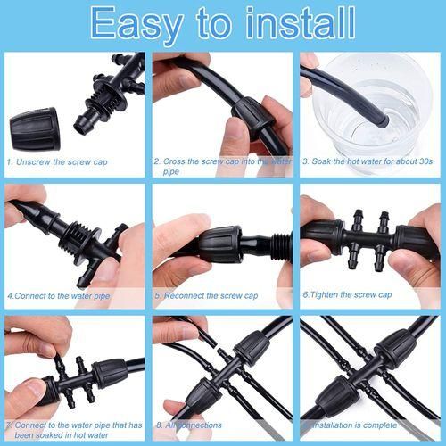 10PCS Barbed Tee 1/2 Inch To 1/4 Inch Irrigation
