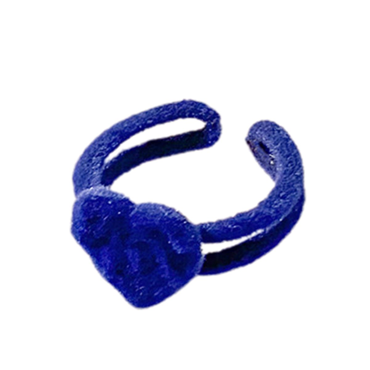 Ladies Ring Velvet Bow Heart Ring Blue