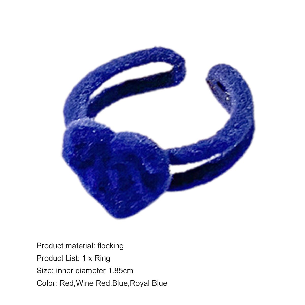 Ladies Ring Velvet Bow Heart Ring Blue