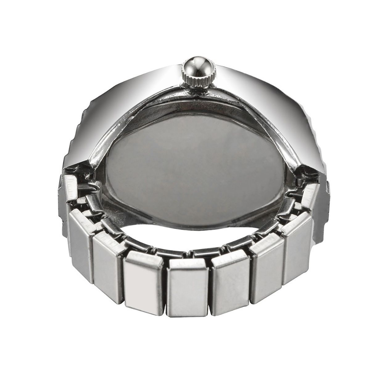 Ring Round Dial Stretchy Watch Ring White