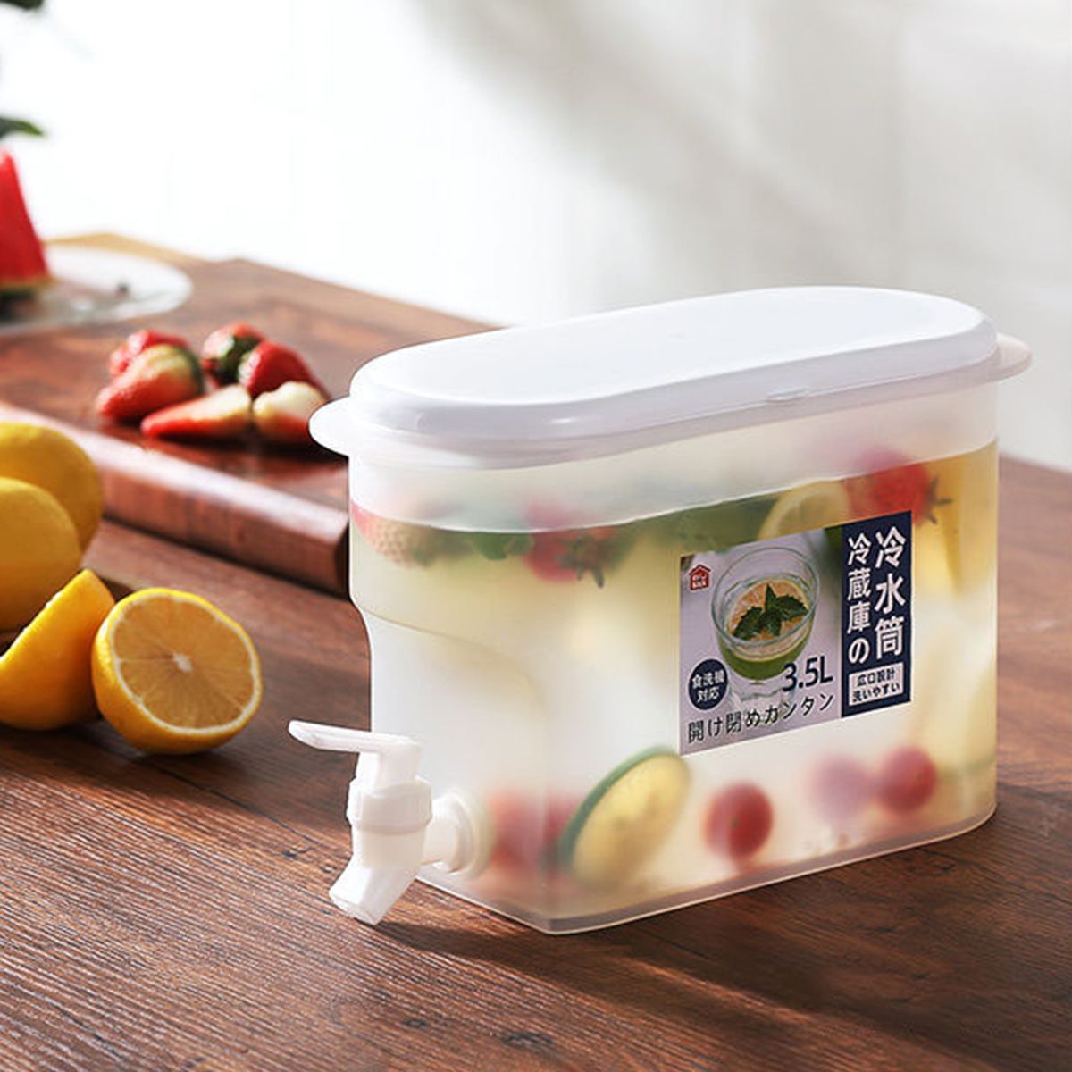 With Faucet Water Jugs Container3500Ml Kitchen Drinkware Heat Resistant Kettle Tea Pot Lemon Fruit Teapot Large Capacity Kettle