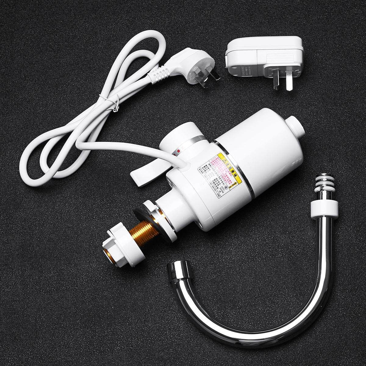 [220V 3000W] Instant Electric Hot Cold Water Faucet Kitchen Tankless 0.04MPA-0.6MPA Water Classic Plus Leakage Protection - Water Inflow