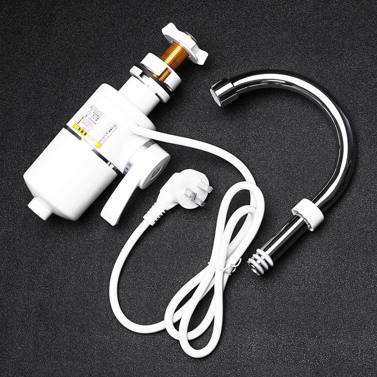 [220V 3000W] Instant Electric Hot Cold Water Faucet Kitchen Tankless 0.04MPA-0.6MPA Water Classic Plus Leakage Protection - Water Inflow