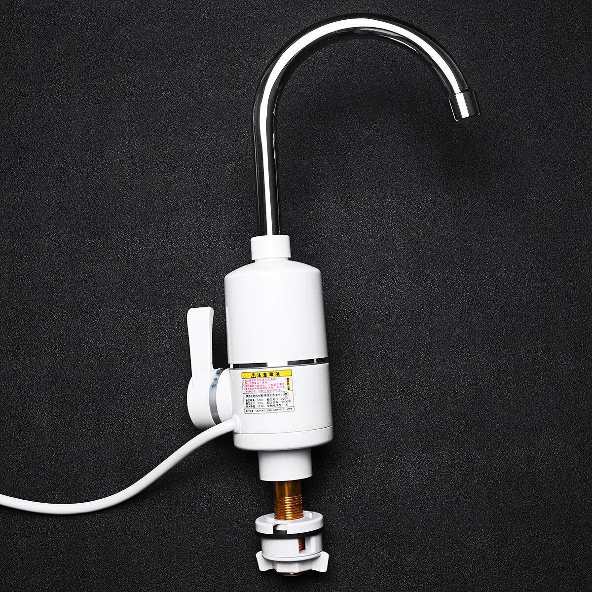 [220V 3000W] Instant Electric Hot Cold Water Faucet Kitchen Tankless 0.04MPA-0.6MPA Water Classic Plus Leakage Protection - Water Inflow