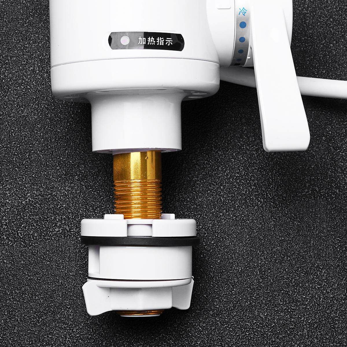 [220V 3000W] Instant Electric Hot Cold Water Faucet Kitchen Tankless 0.04MPA-0.6MPA Water Classic Plus Leakage Protection - Water Inflow