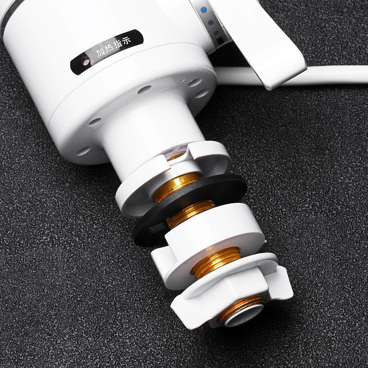 [220V 3000W] Instant Electric Hot Cold Water Faucet Kitchen Tankless 0.04MPA-0.6MPA Water Classic Plus Leakage Protection - Water Inflow