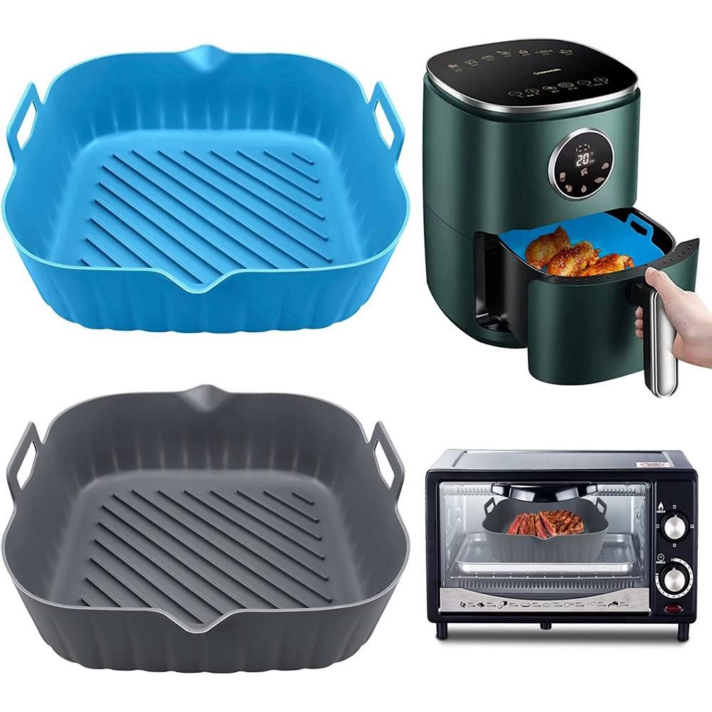 2Pcs Silicone Liner Pot Reusable Basket Heat Resistant Non-Stick Liners Mats Bowl