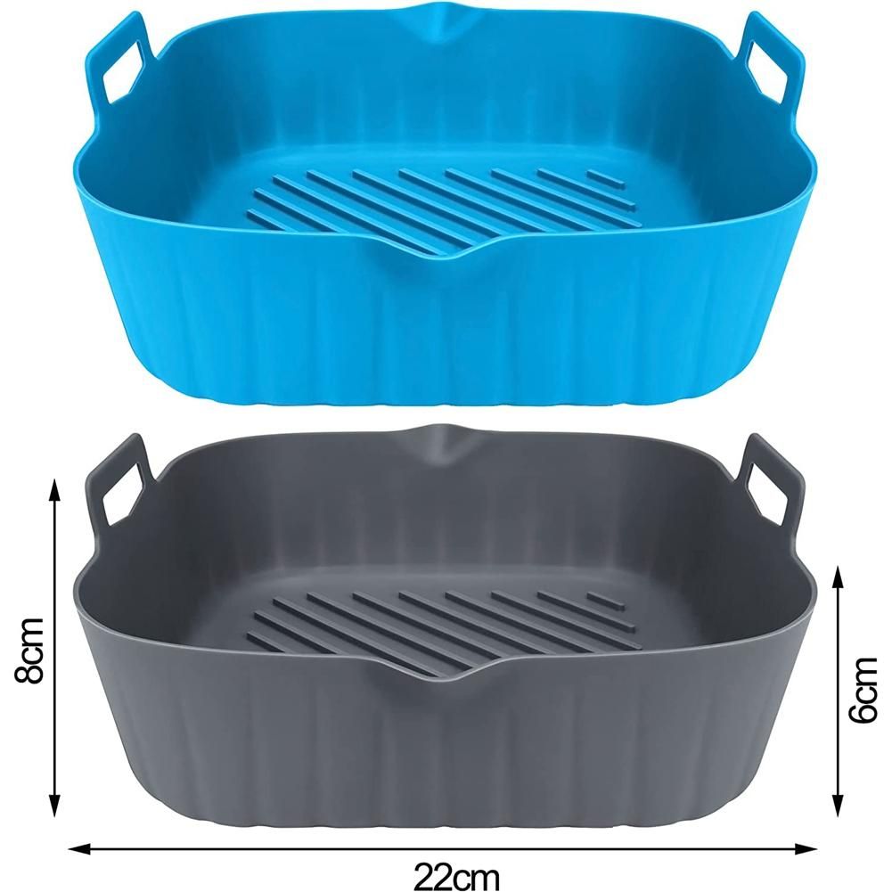 2Pcs Silicone Liner Pot Reusable Basket Heat Resistant Non-Stick Liners Mats Bowl