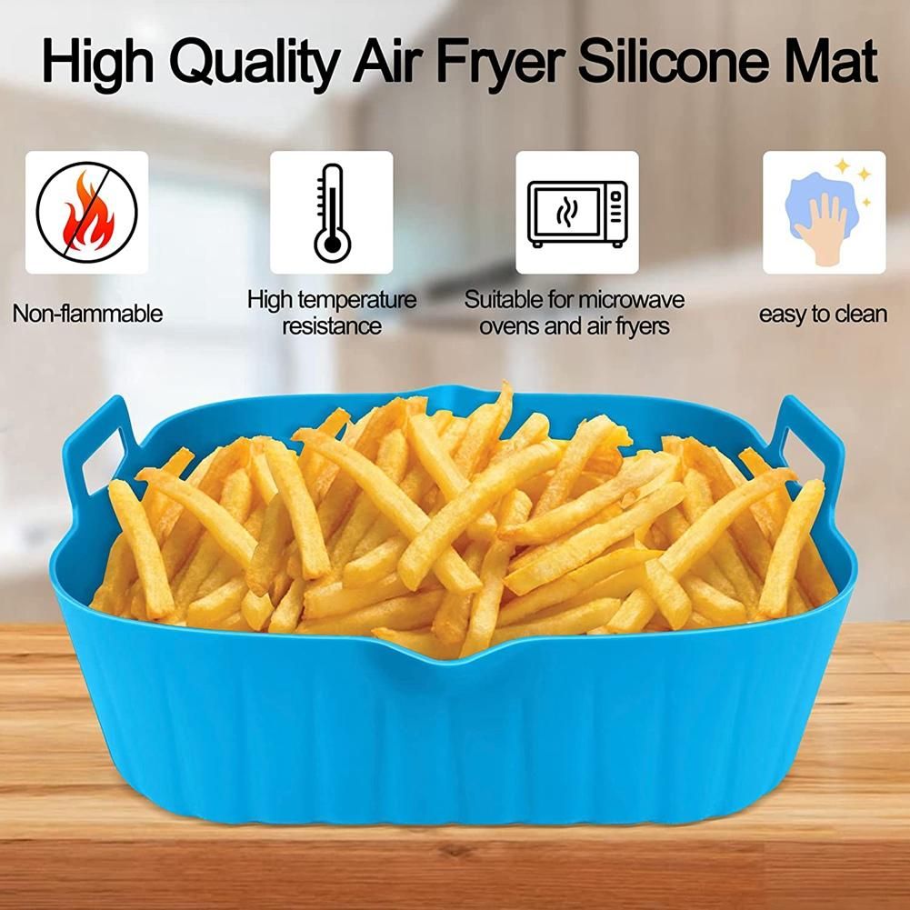 2Pcs Silicone Liner Pot Reusable Basket Heat Resistant Non-Stick Liners Mats Bowl