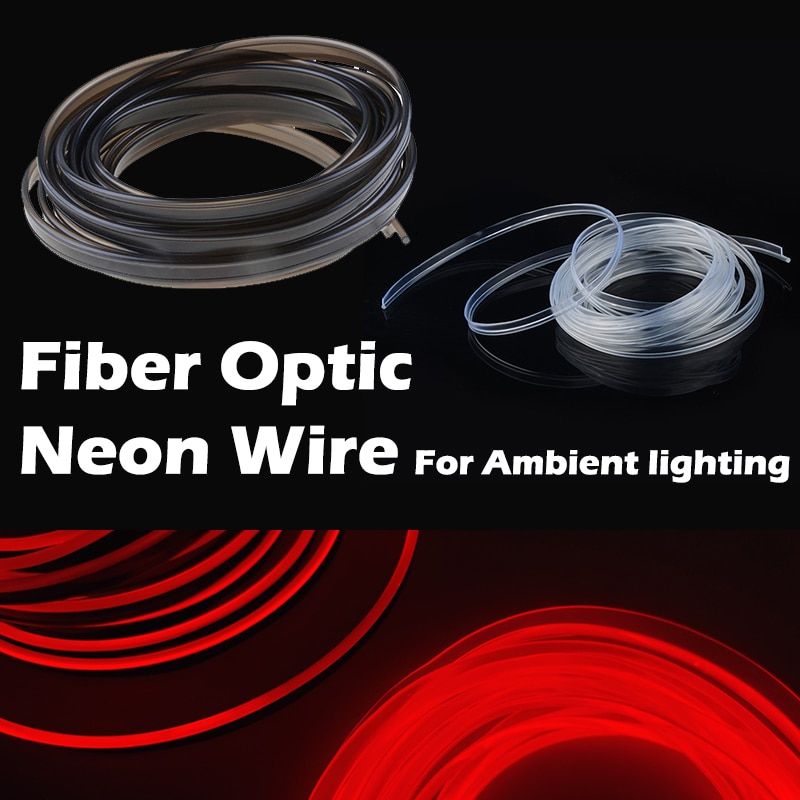 3mm Fiber Optic Neon Wire Extended Strip Invisible Light Guide Accessories For Car Interior Ambient Lighting Equipment Black Optic Fiber