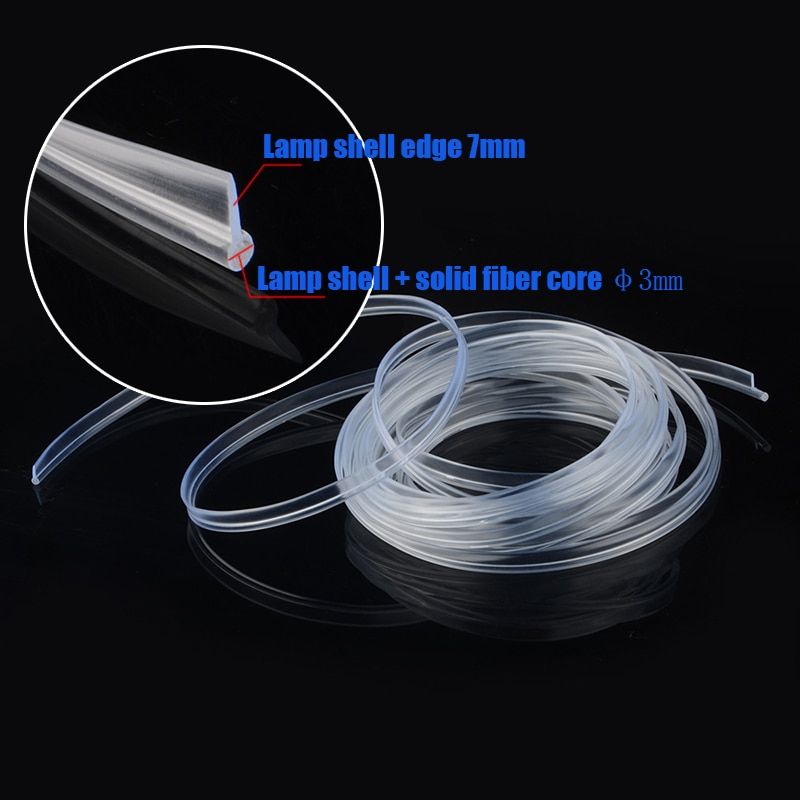 3mm Fiber Optic Neon Wire Extended Strip Invisible Light Guide Accessories For Car Interior Ambient Lighting Equipment Black Optic Fiber