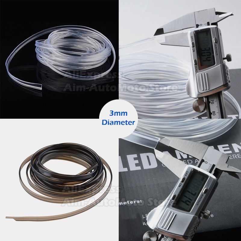 3mm Fiber Optic Neon Wire Extended Strip Invisible Light Guide Accessories For Car Interior Ambient Lighting Equipment Black Optic Fiber