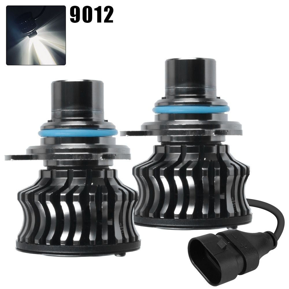 Super Bright Spotlight Headlamp Fog Bulbs Cars High Beam Dipped Beam Cars Motorcycle Led Laser Headlight 2pcs 9012 White Light