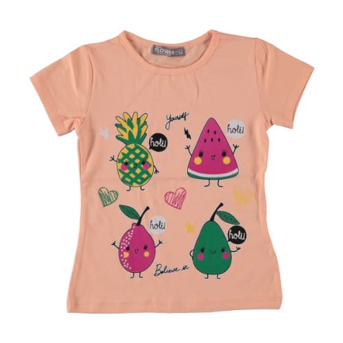 Fruity Top Girl T-shirt - Peach