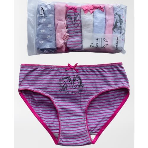 7 Pack Colored Girls Briefs- H1