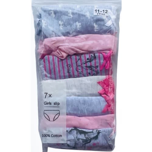 7 Pack Colored Girls Briefs- H1