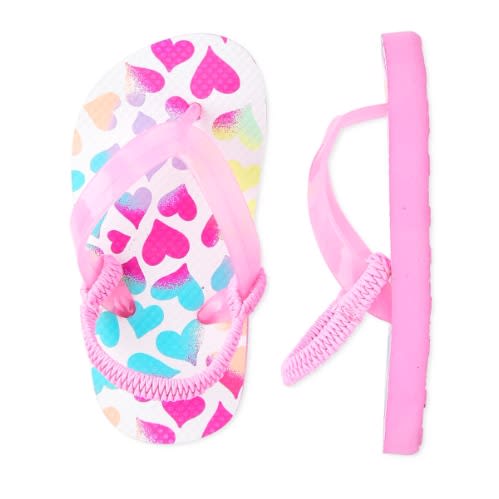 Girls Toddler Multi Heart Flip Flops - Pink