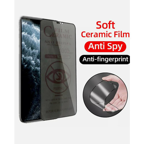 Soft Ceramic Anti Spy Privacy Shatterproof Screen Glass Protector For iPhone 11 Pro Max / xs max