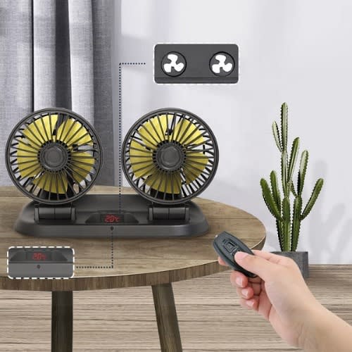 Dashboard Car Fan With Remote Control -12v