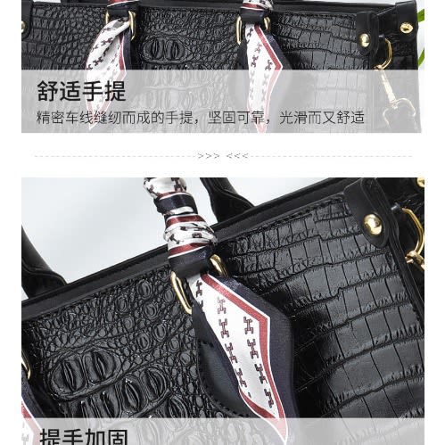 Crocodile Skin Bag - Black