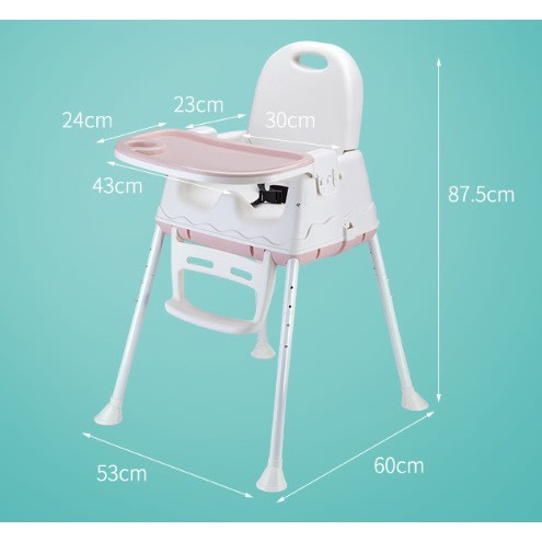 Baby High Chair With Removable Tray And Adjustable Legs