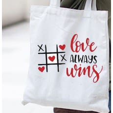 Love Always Win Design Tote Bag