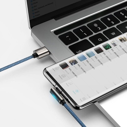 Legend Series Elbow Fast Charging Data Cable Usb-usb Type-c 66w 1m Blue(cacs000403) - Blue