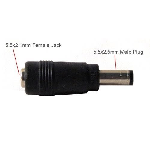 Power Tip Dc Barrel Plug Changer Adapter 5.5mm 2.5mm Male To 5.5mm 2.1mm Female + Male To