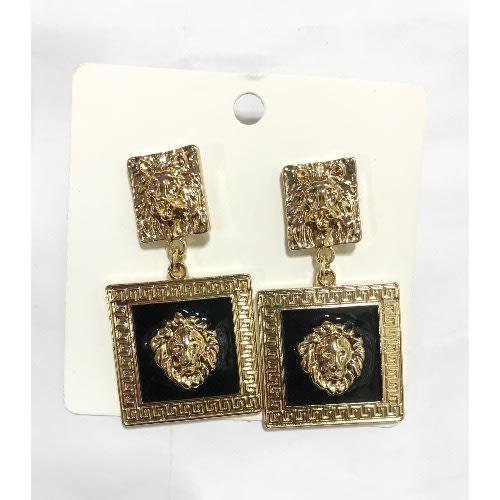 Lion Head Design Earrings