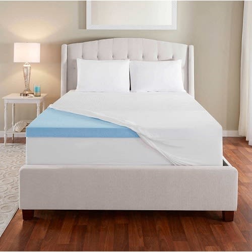 Novaform 3” Evencor Gelplus Gel Memory Foam Mattress Topper With Cooling Cover - Blue