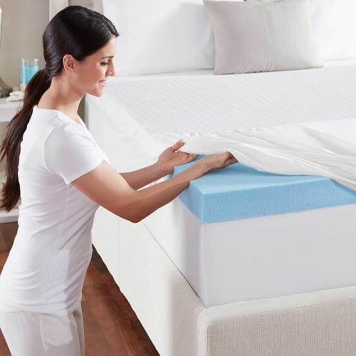 Novaform 3” Evencor Gelplus Gel Memory Foam Mattress Topper With Cooling Cover - Blue
