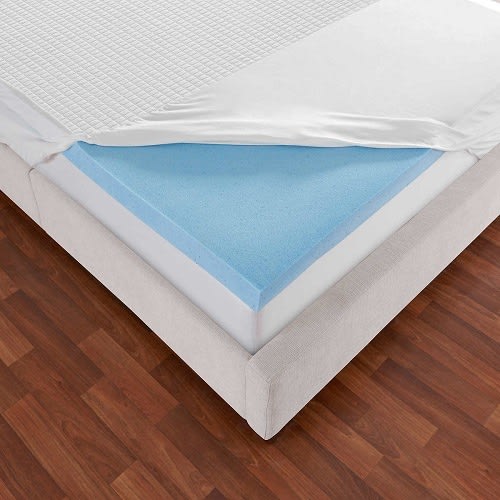 Novaform 3” Evencor Gelplus Gel Memory Foam Mattress Topper With Cooling Cover - Blue