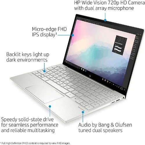 Envy 13 - Intel Core i5- 16GB RAM- 512 SSD- Intel Iris Xe-Touchscreen - Win 11 -11th Gen -Silver