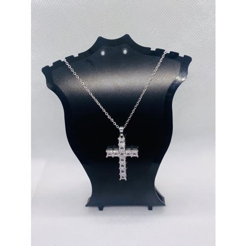 Cubic Zirconia Pendant Necklace - Silver