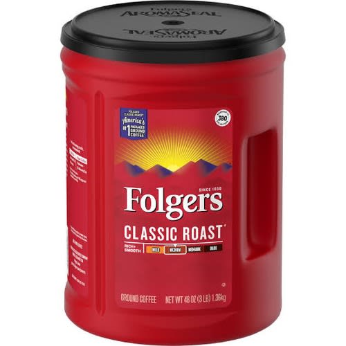 Folgers Classic Roast Coffee 1.36kg - 1 Tin