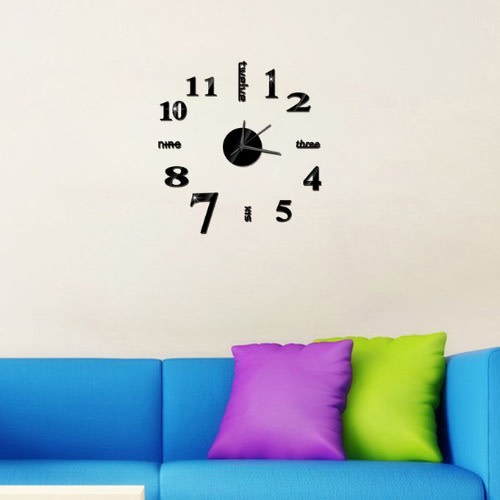 Diy Frameless Mirror Wall Clock Wall Stickers Decorations