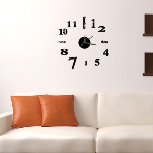 Diy Frameless Mirror Wall Clock Wall Stickers Decorations
