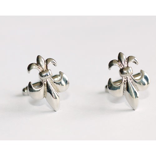 Royal Flower Shaped Cufflinks - Silver